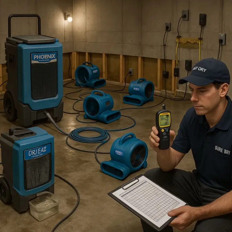 Structural Drying and Dehumidification process in Bradley, IL